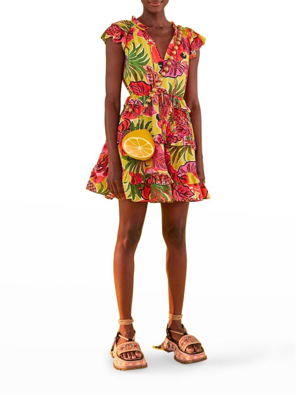 Farm Rio Fruit Dream Ruffle Mini Dress - Picture 2 of 6
